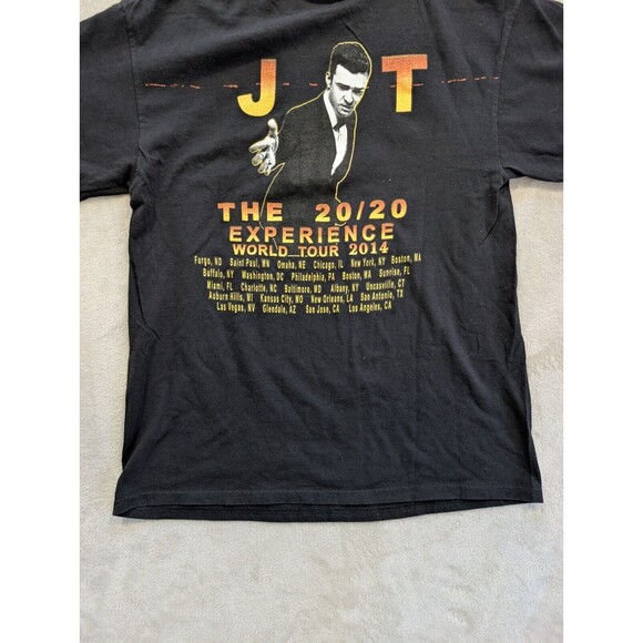 JUSTIN TIMBERLAKE The 20/20 Experience World Tour 2014 Black T-Shirt Large - Picture 14 of 14